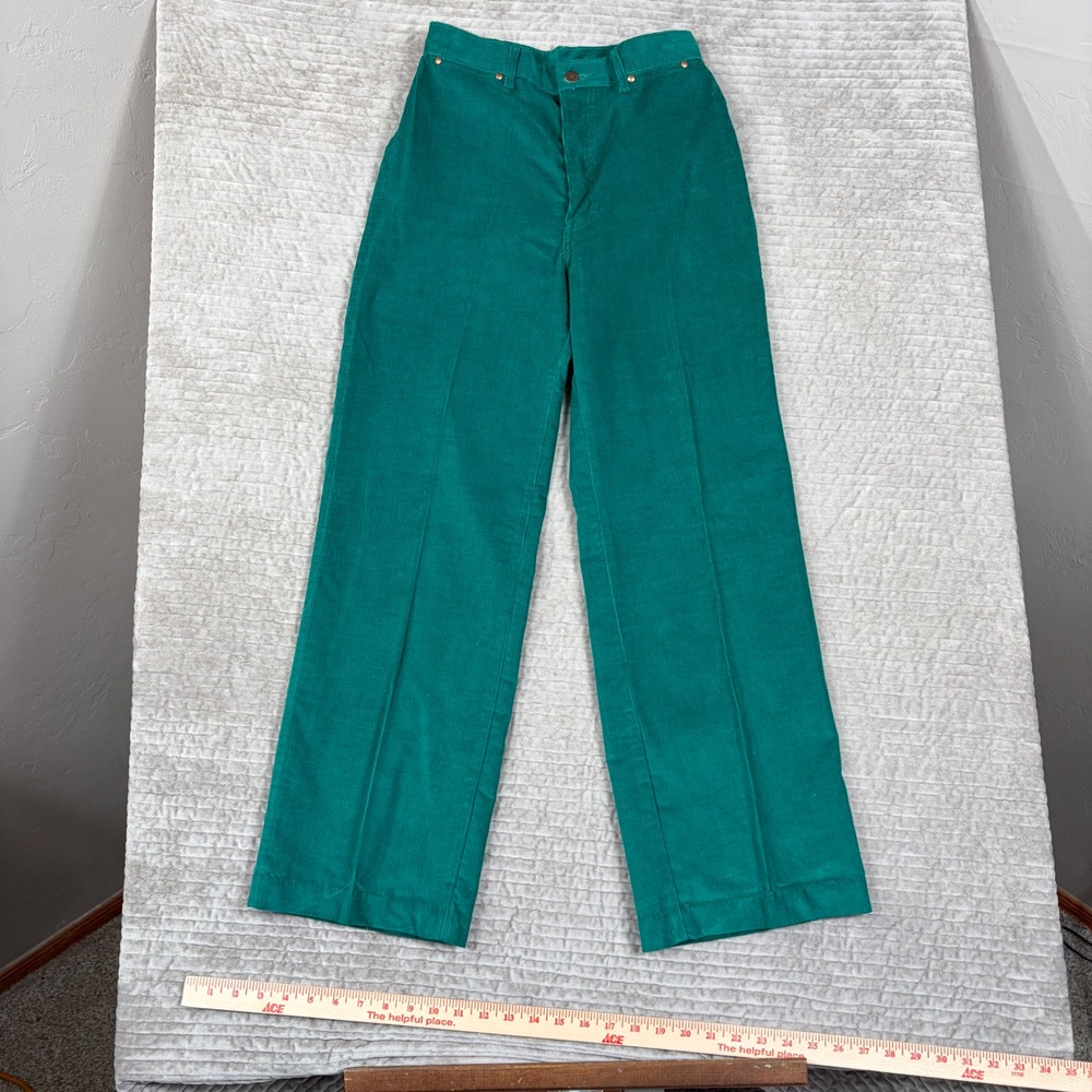 Vintage Brittania Emerald Green Corduroy Pants High Waist Western Size 8 L USA